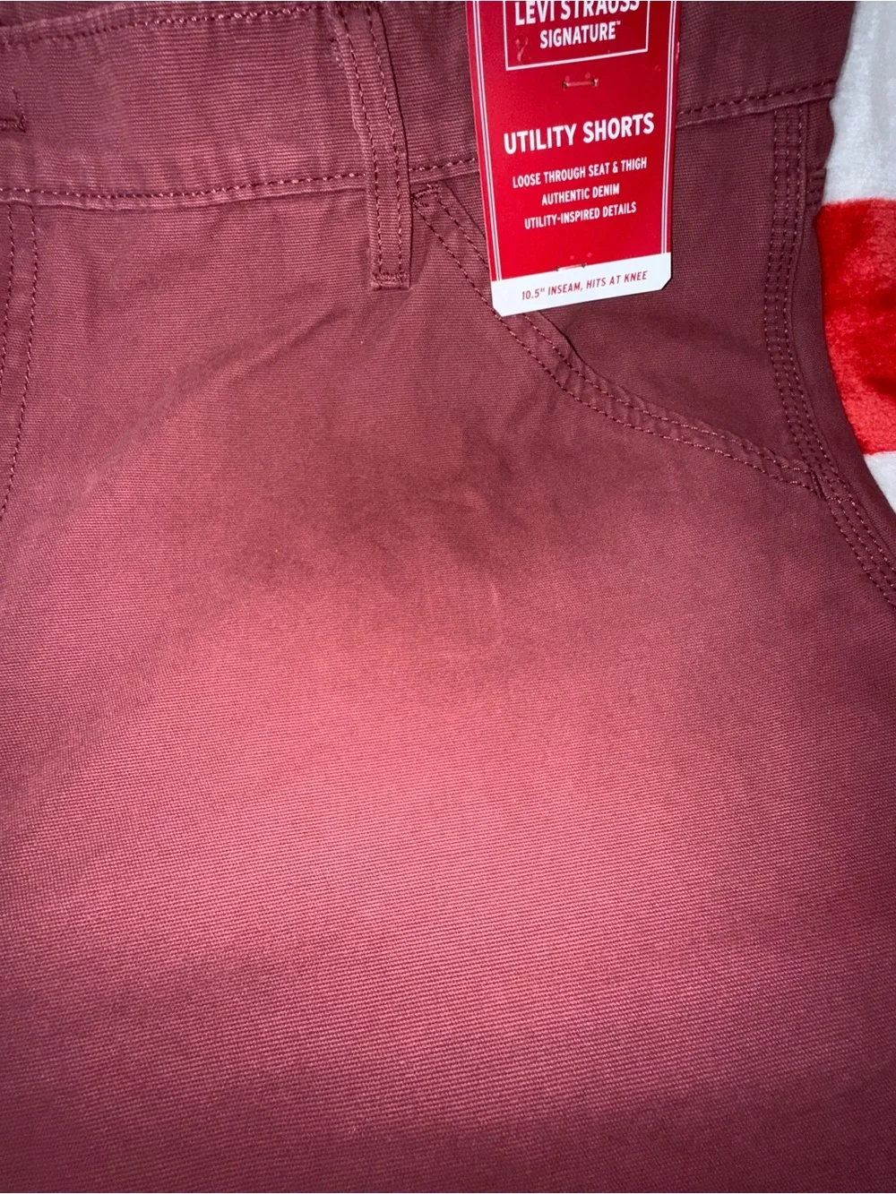 2 Levi's Men's 42 x 10 1/2” (long inseam), Shorts - Burgundy PRE STRESSED- Dirty